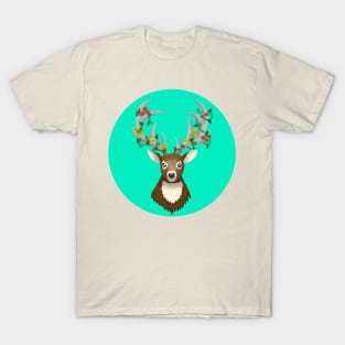 Floral deer head T-Shirt